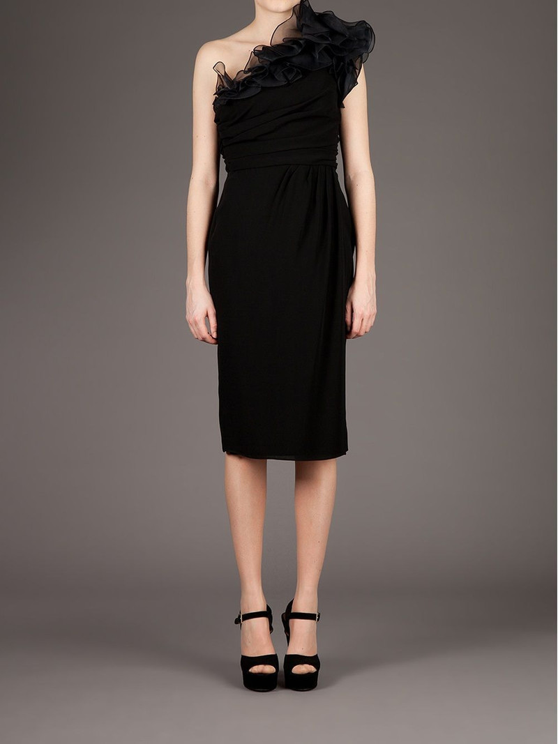 GIAMBATTISTA VALLI ruffled one-shoulder dress outlook