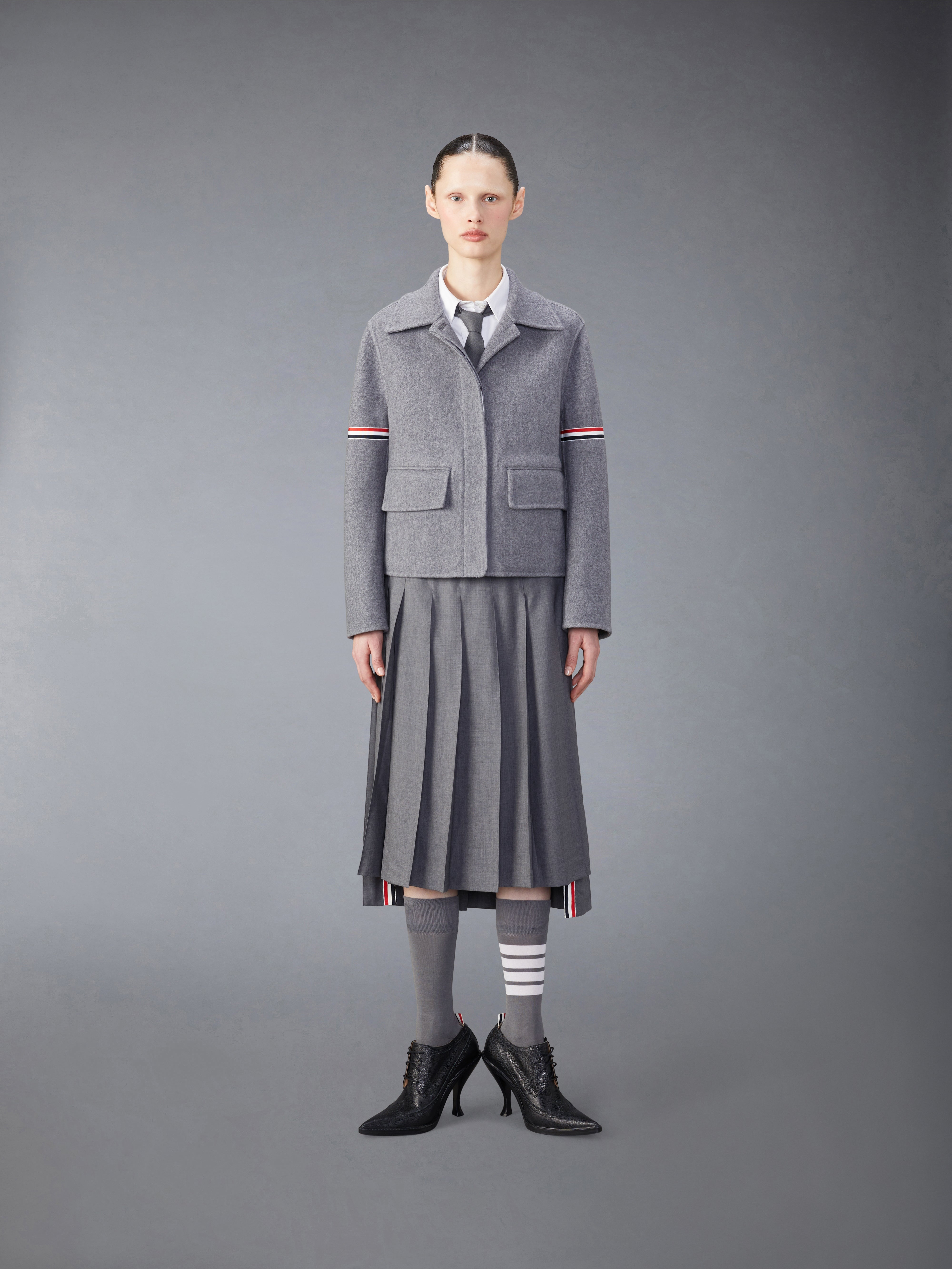 WOOL CASHMERE ARMBAND BELL SLEEVE JACKET - 3
