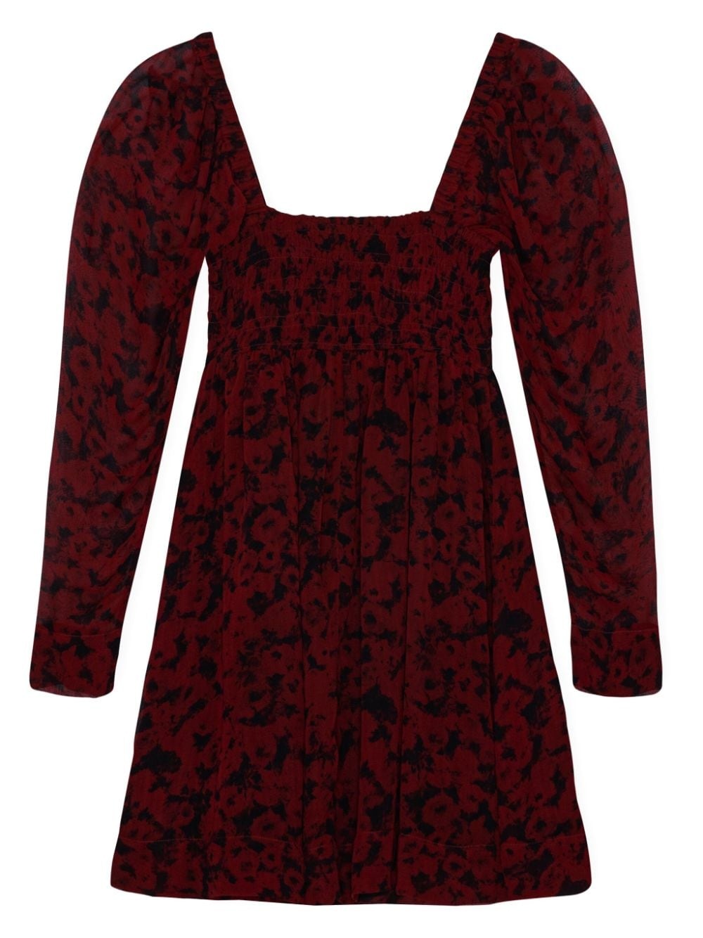square-neck georgette minidress - 6