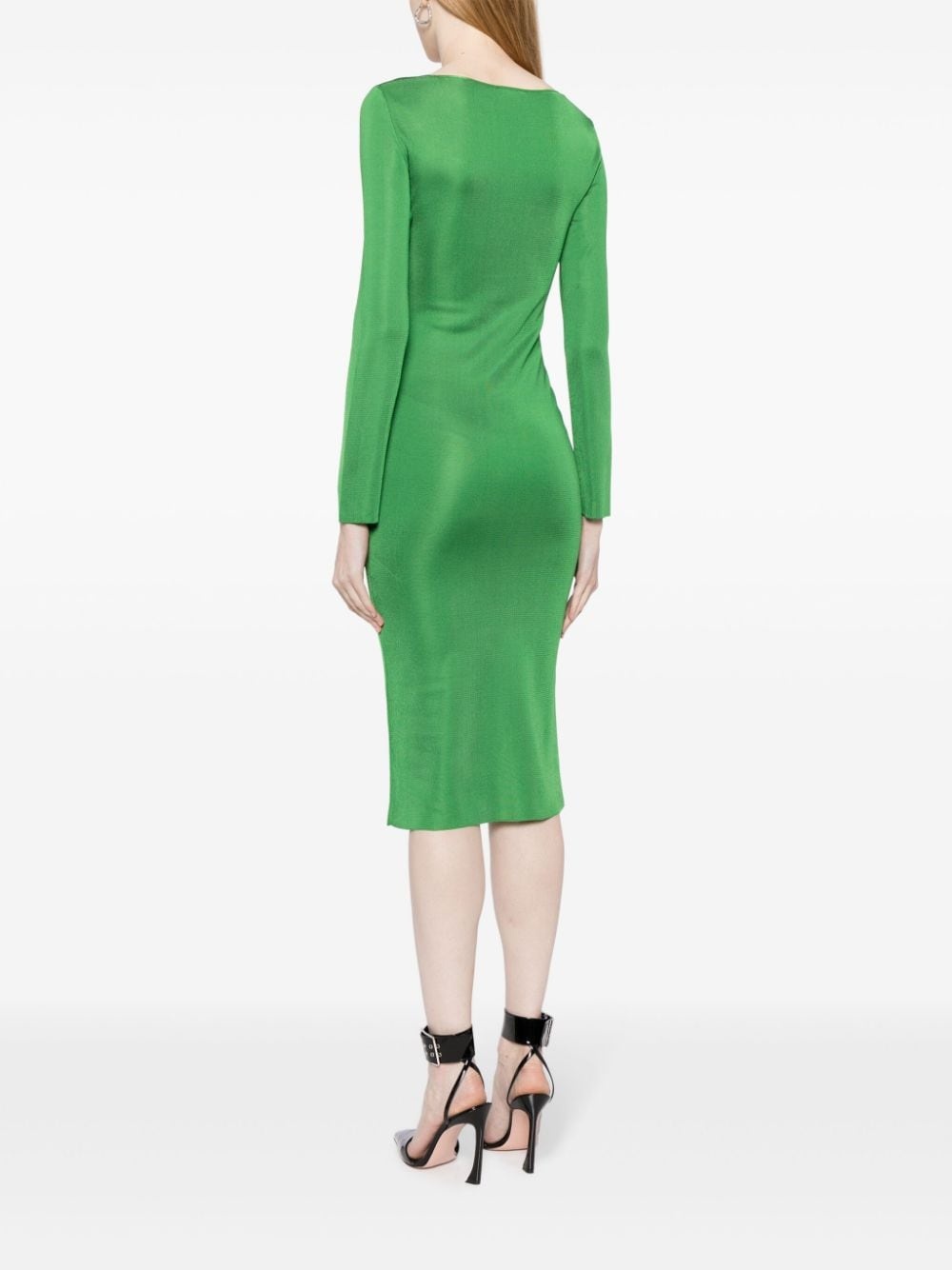 high-shine cut-out midi dress - 4