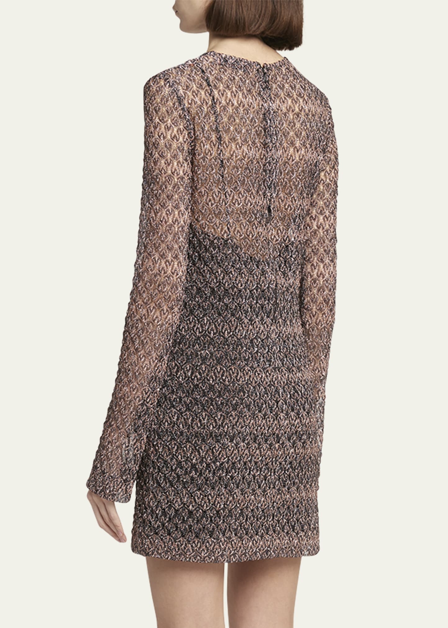 Sheer Knit Short Dress - 3