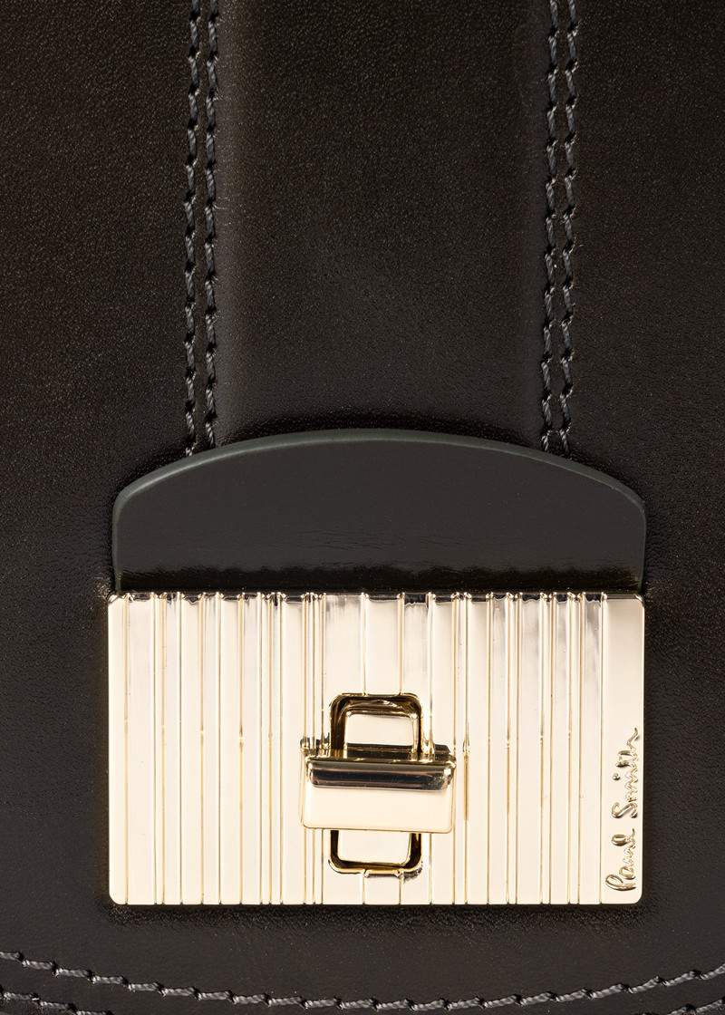 Women's Dark Green Leather Tear Drop Bag 6