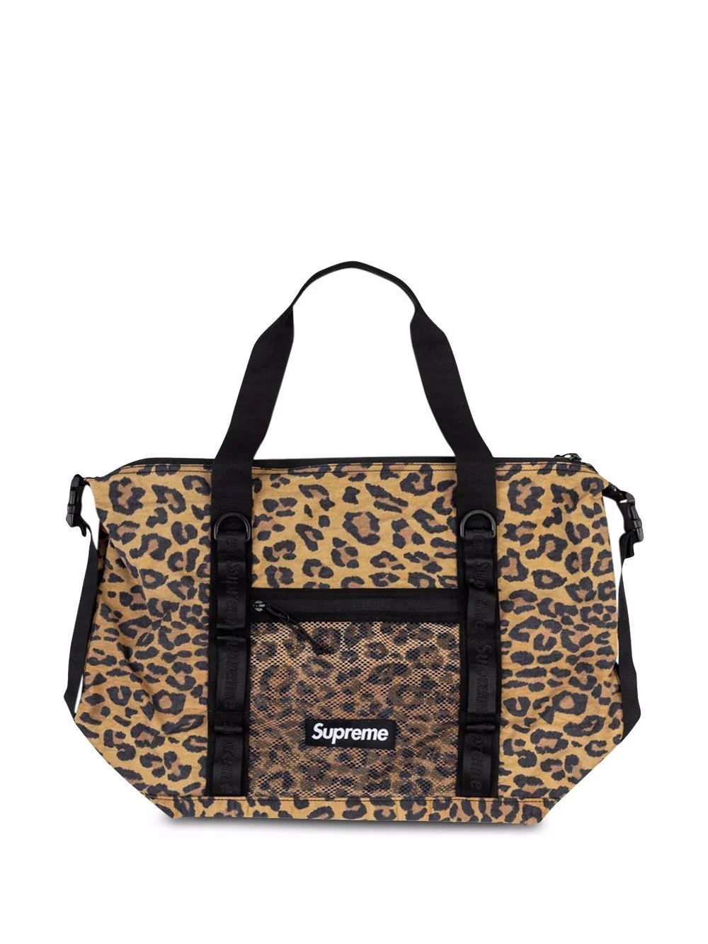 leopard logo zip tote - 1