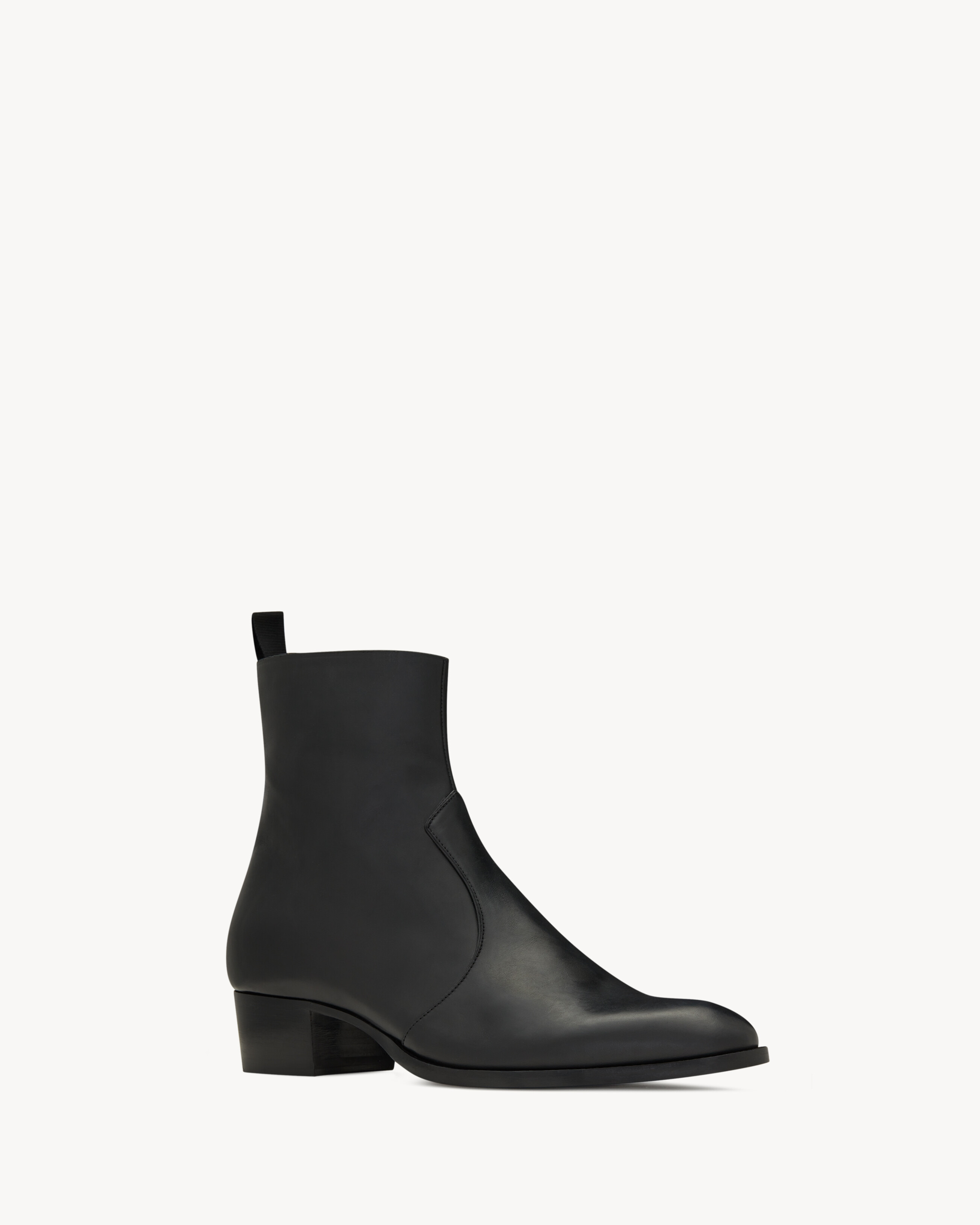 wyatt zipped boots in smooth leather - 4