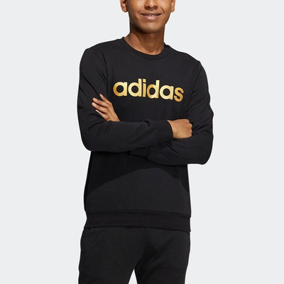 adidas Men's adidas neo Ce Brnded Swt Logo Printing Sports Round Neck Pullover Black HD4691 outlook