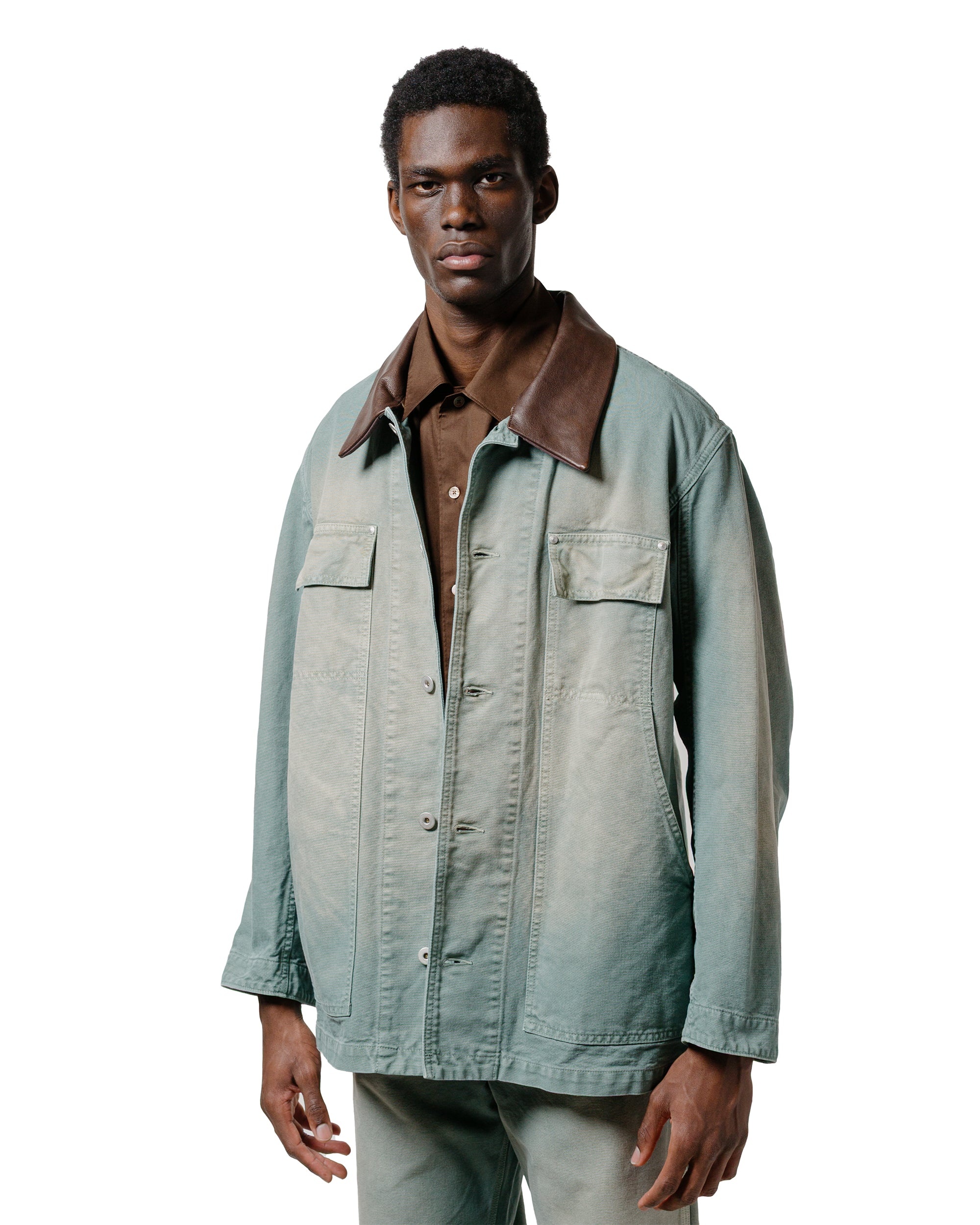 Organic Cotton Duck Blouson Ash Green - 2
