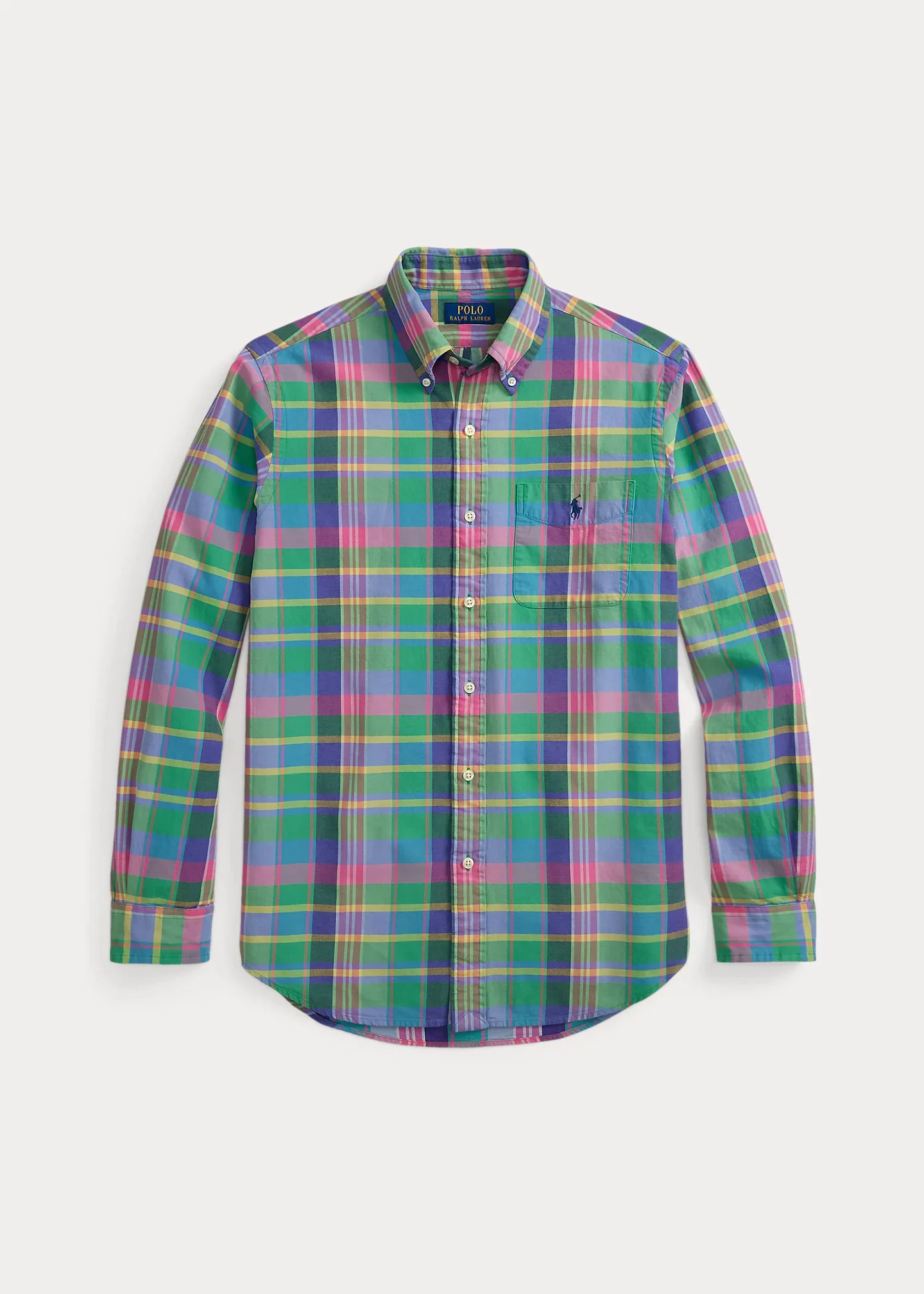 Classic Fit Plaid Chino Shirt - 1