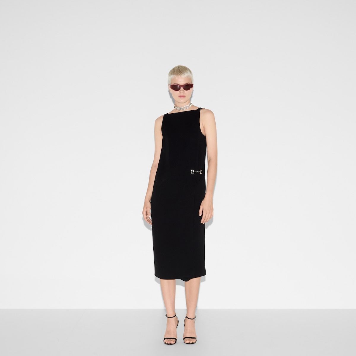 Heavy viscose sable Horsebit dress - 3