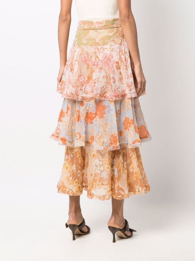 Postcard ruffled midi skirt - 4