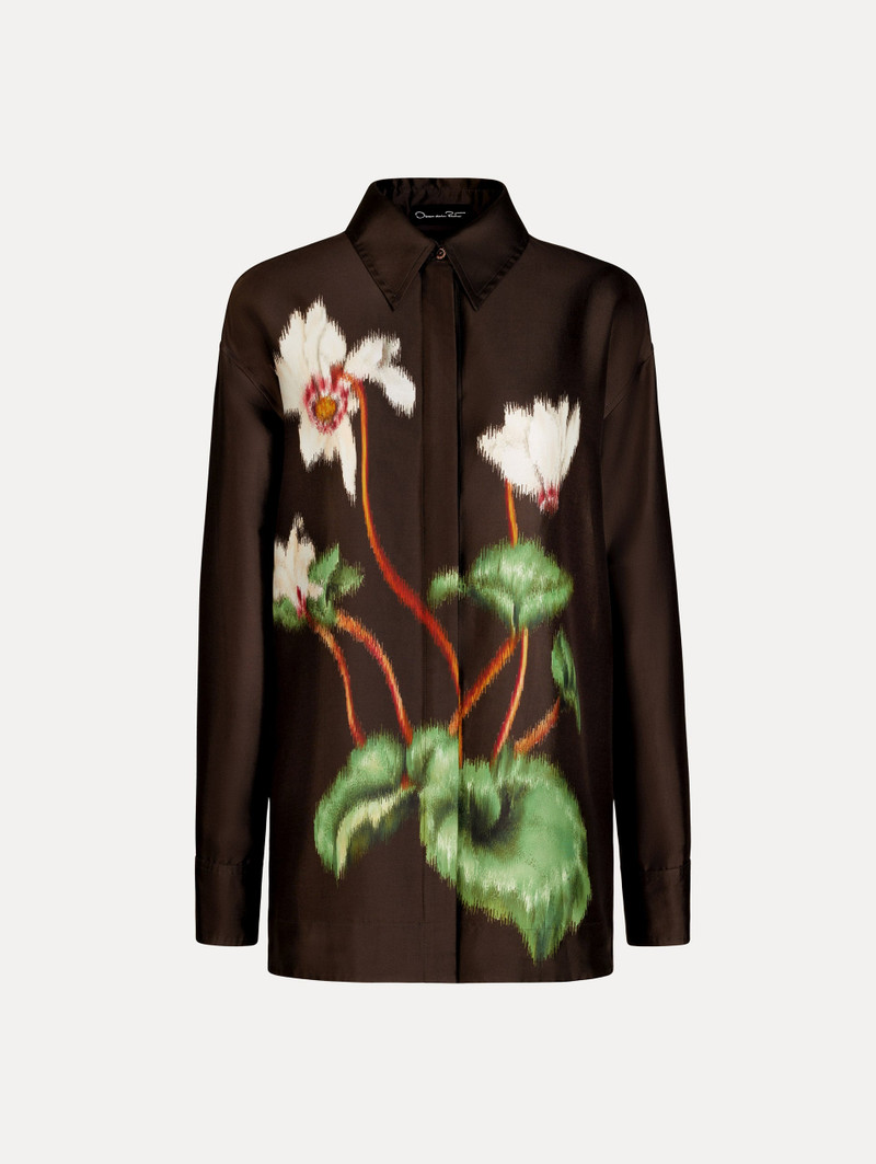 CHINÉ CYCLAMEN SILK MIKADO BLOUSE 1