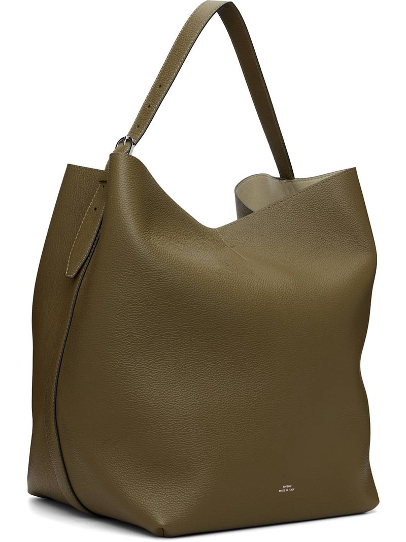 TOTEME Brown Belted Grained-Leather Tote outlook