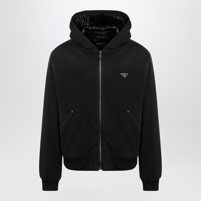 Prada Black Cotton Zipped Jacket Men - 1