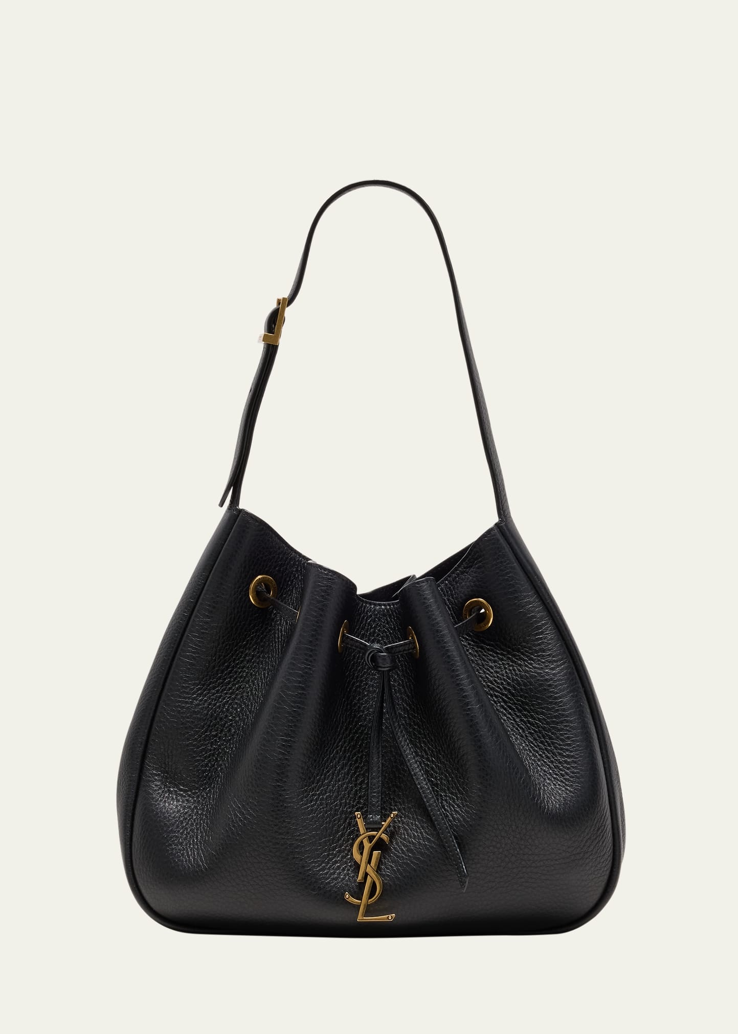 Paris VII Small YSL Hobo Bag in Grained Deer Leather - 1