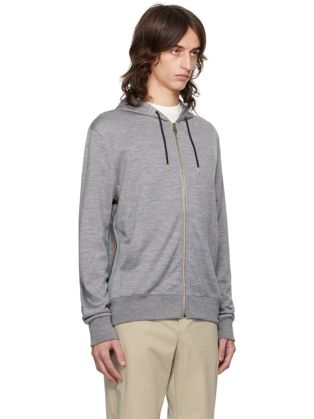 Grey Signature Stripe Hoodie - 2
