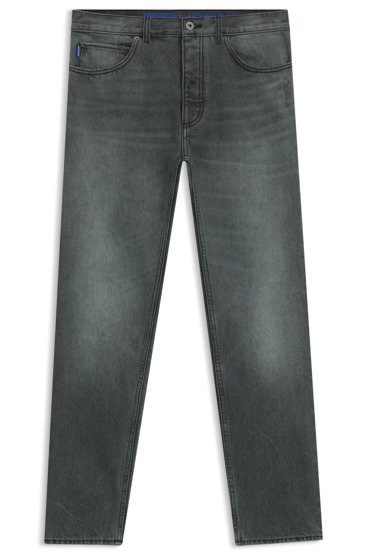REGULAR-FIT JEANS IN GRAY RIGID DENIM - 1