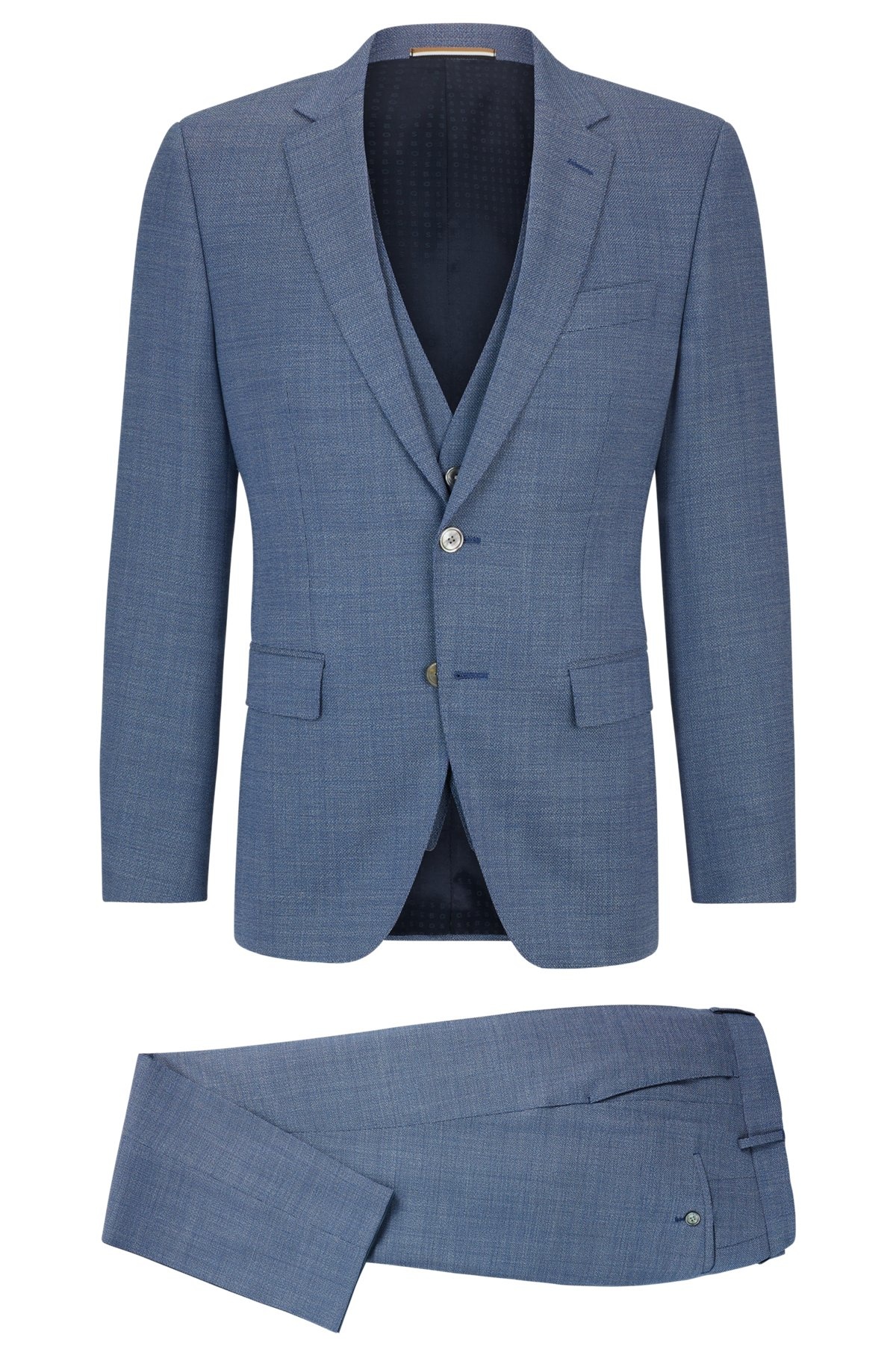 SLIM-FIT SUIT IN A HOPSACK-WEAVE WOOL BLEND - 9