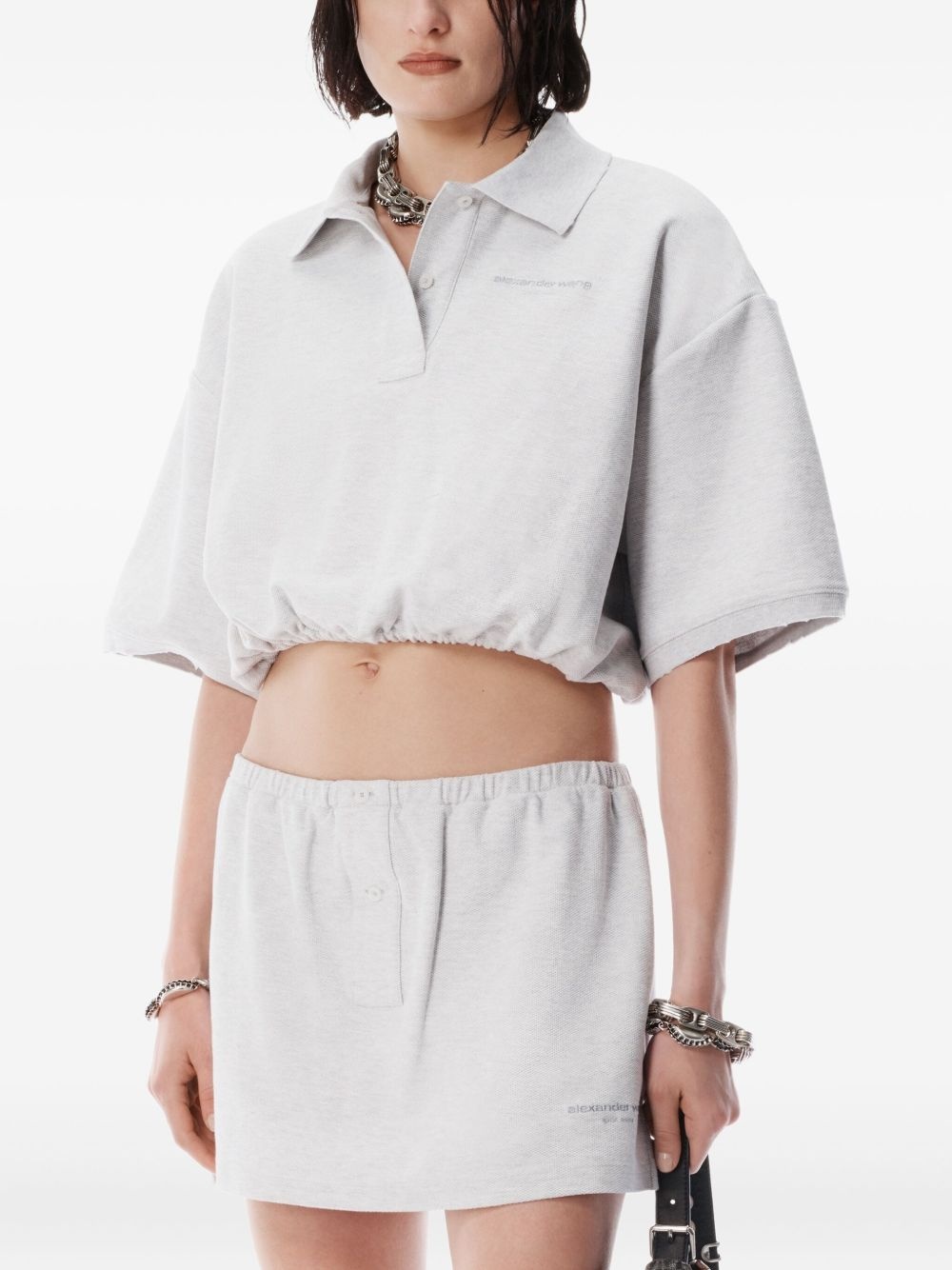 button-placket miniskirt - 5
