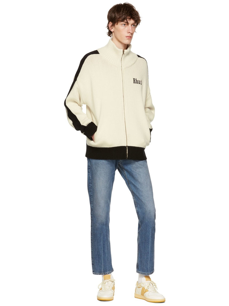 Rhude SSENSE Exclusive White & Beige Rhecess Low Sneakers outlook