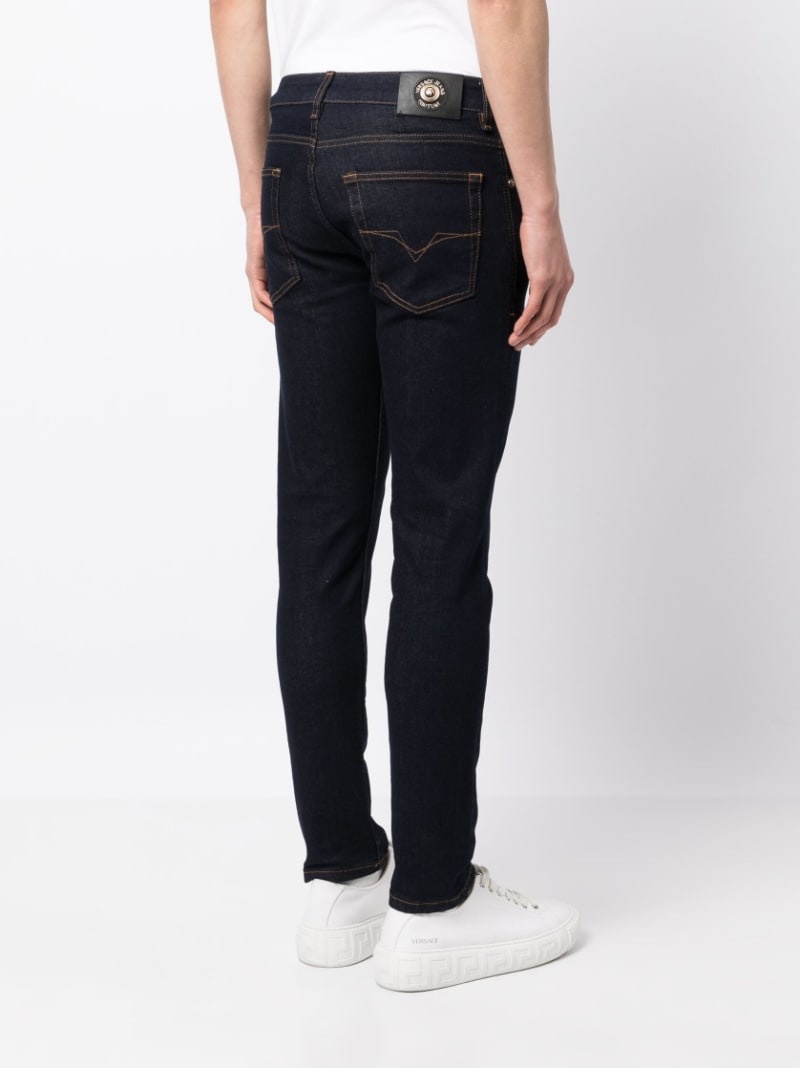 logo-patch slim-cut jeans - 4
