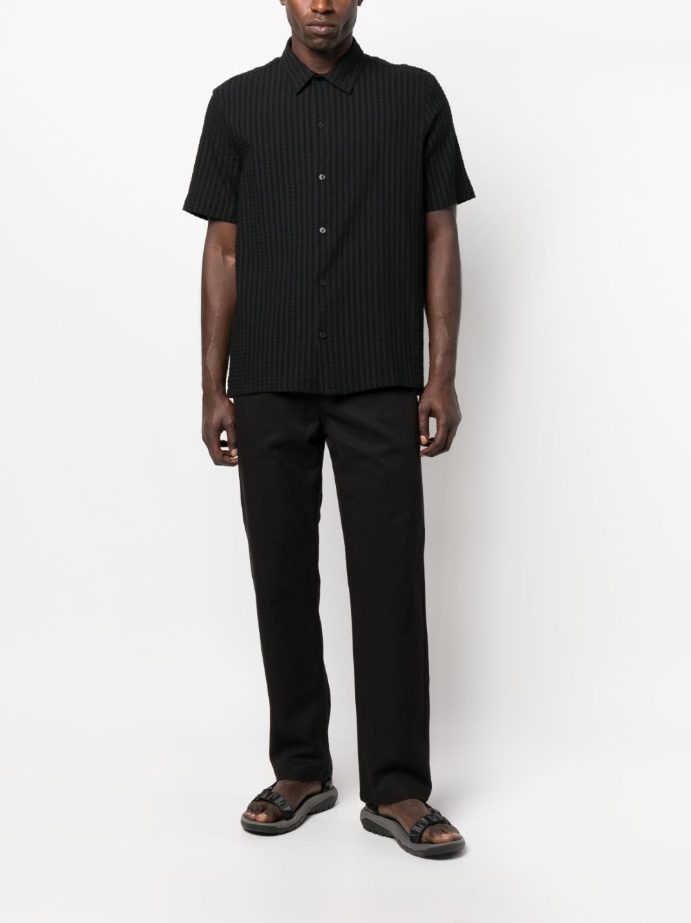 straight-leg elasticated-waistband trousers - 2