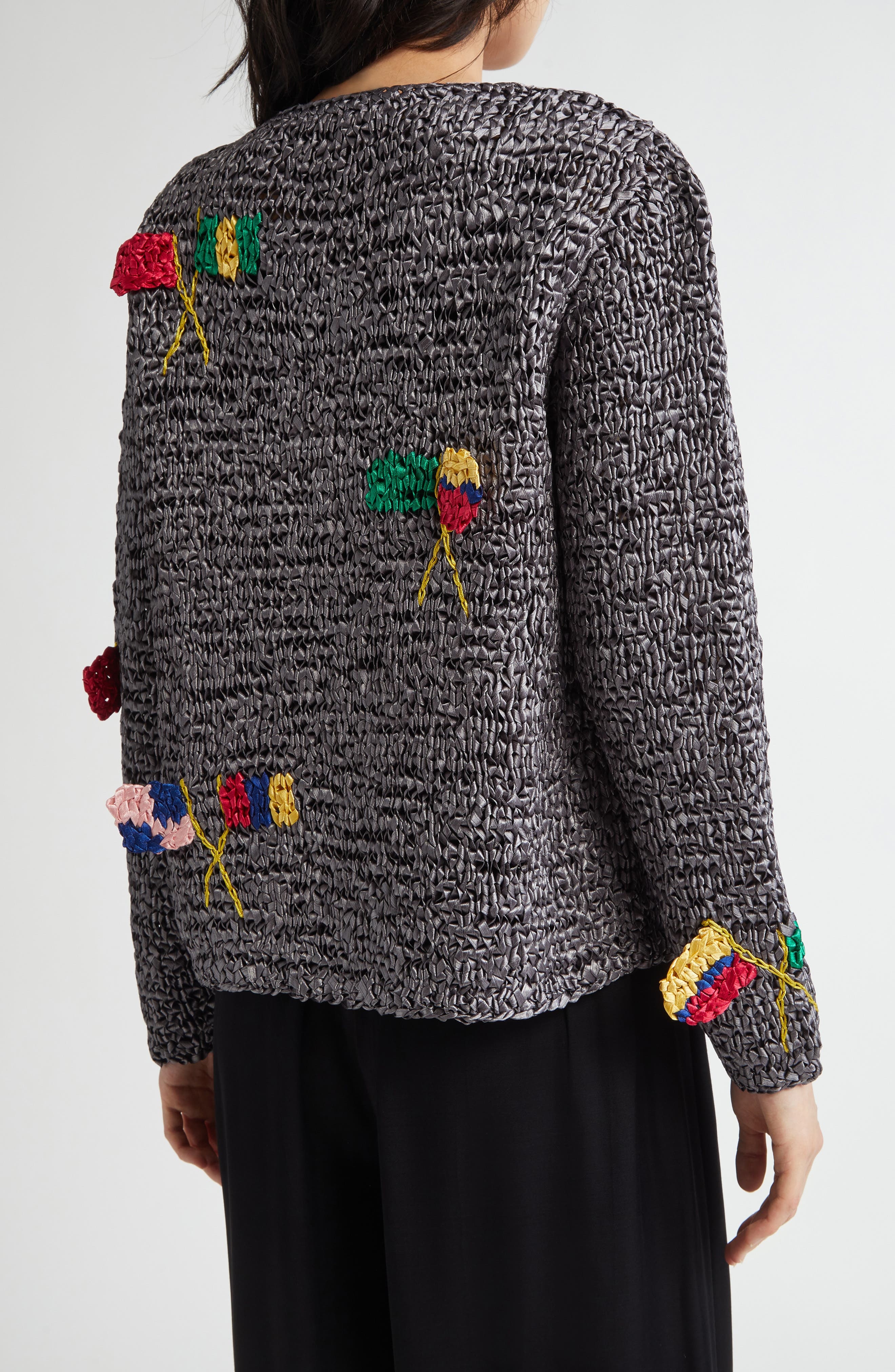 Bode Promenade Crochet Cardigan in Grey Multi at Nordstrom - 3
