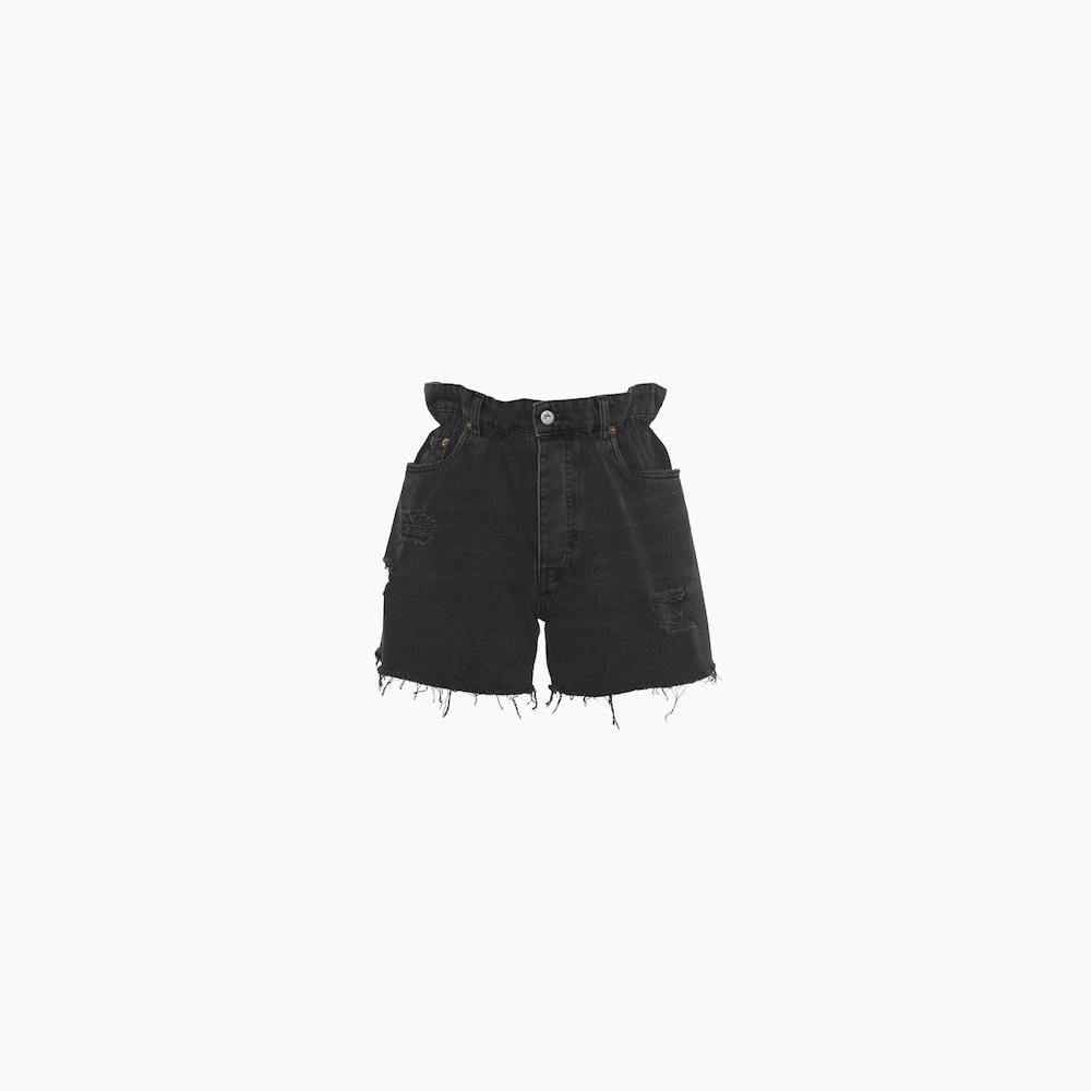 Black denim shorts - 1