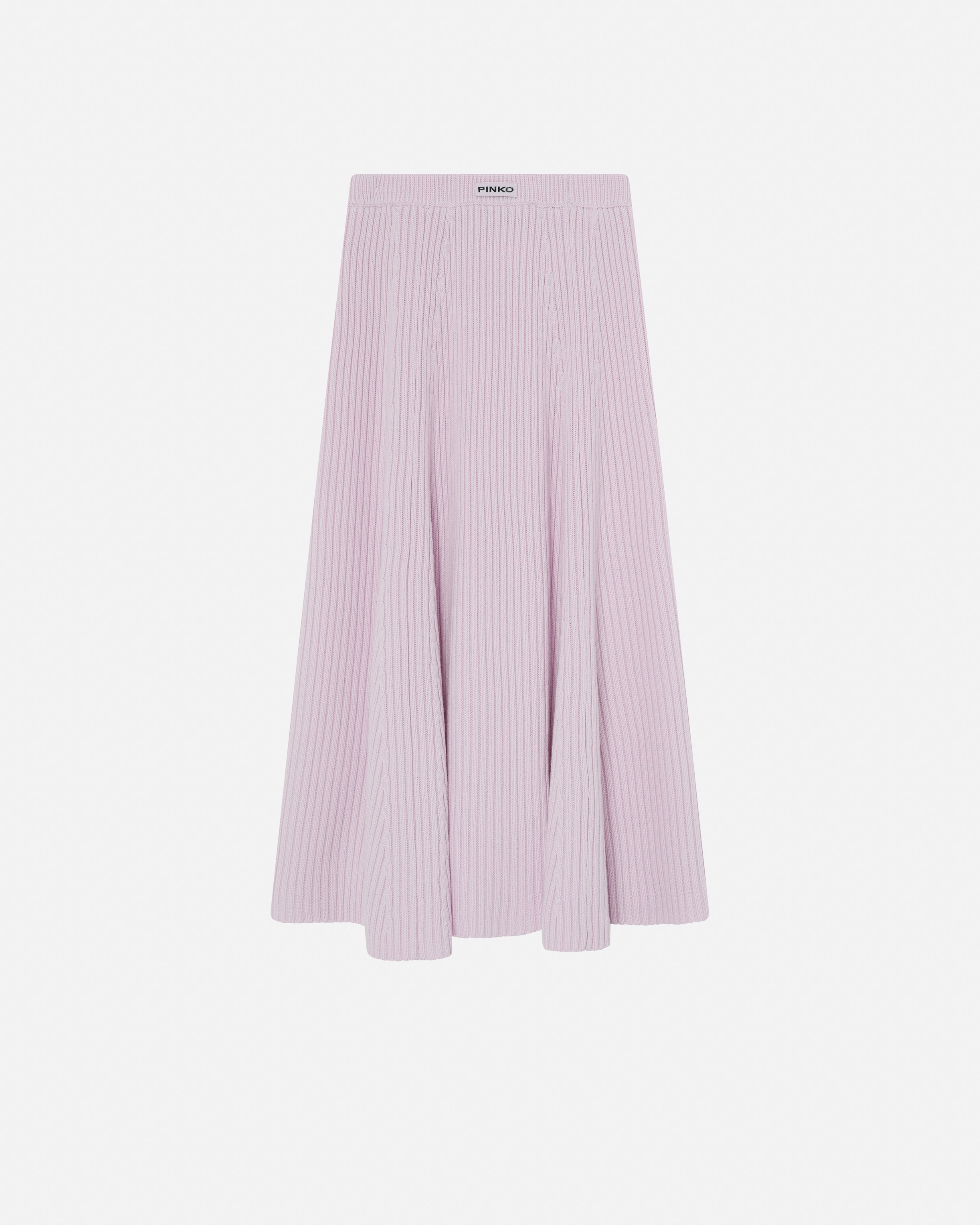 FLARED CASHMERE-BLEND RIBBED KNIT SKIRT - 6