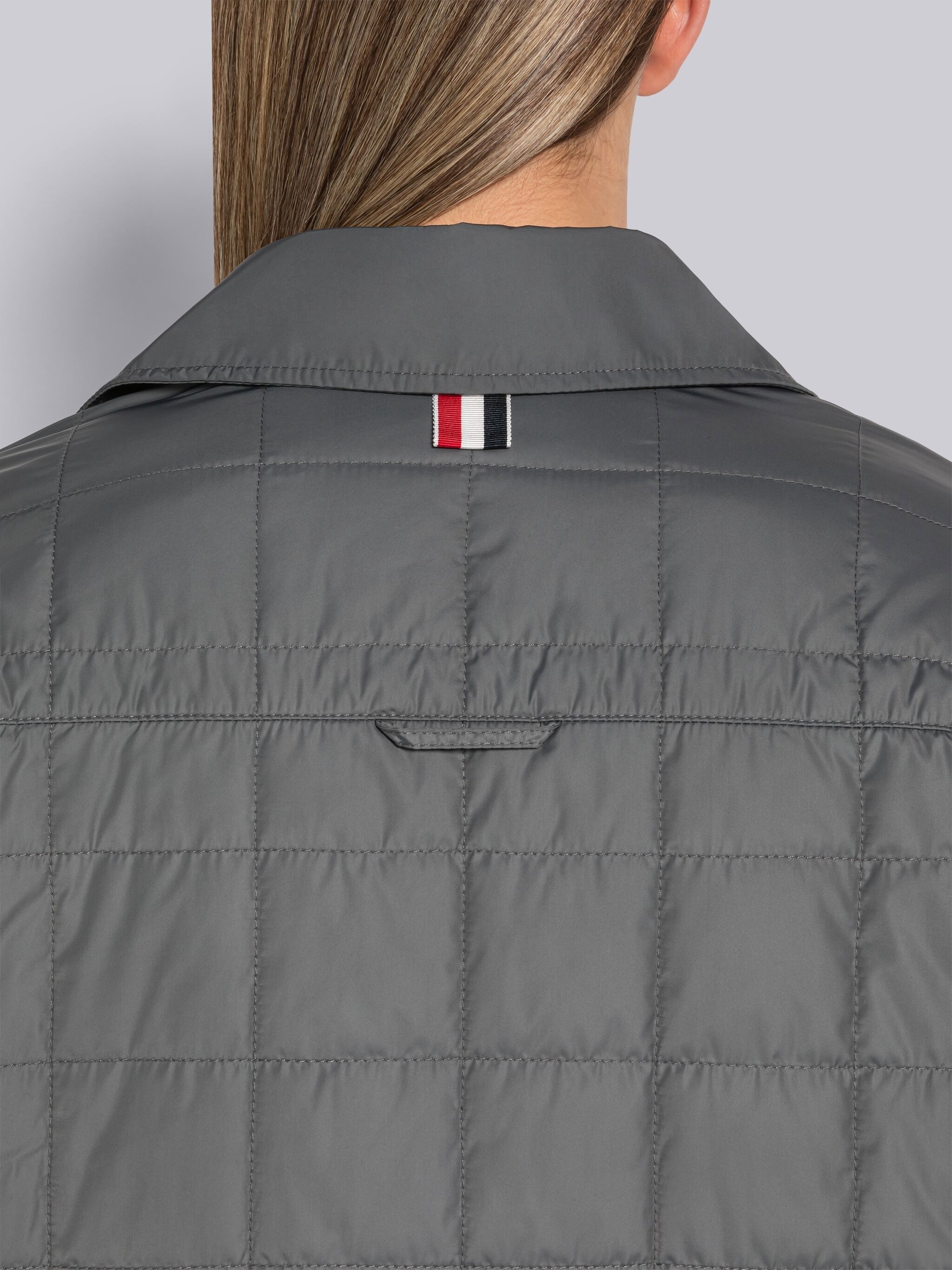 Thom Browne Poly Twill Quilted Tech Down 4-Bar Shirt Jacket