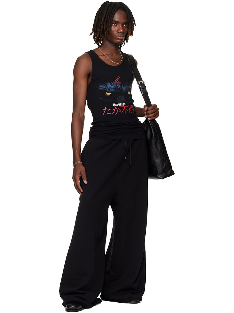 LU'U DAN SSENSE Exclusive Black Ribbed Tank Top outlook