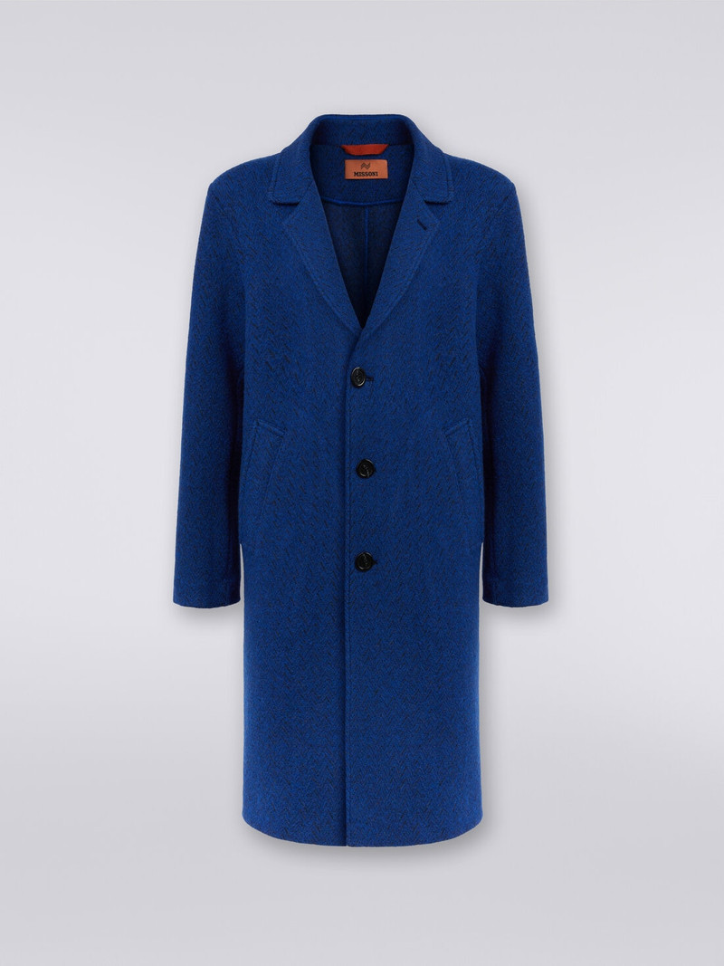Boiled wool herringbone coat 1