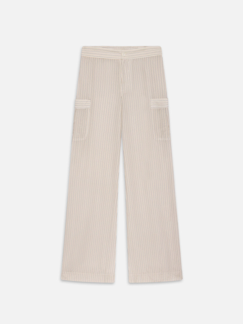 The Stripe Utility Pant in Cream Multi 1