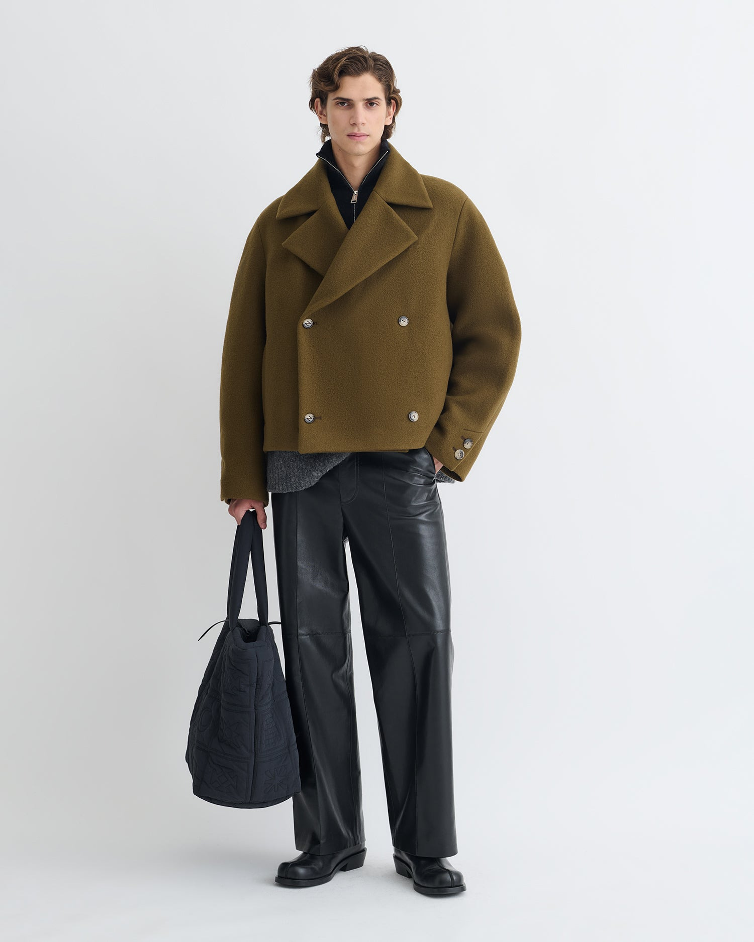 Cropped Felted Wool Peacoat - 3