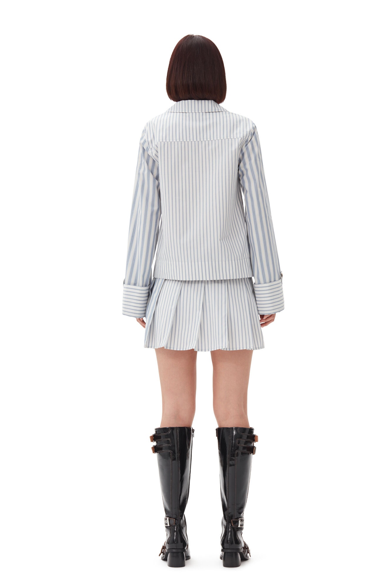 BLUE STRIPE COTTON SHIRT - 3
