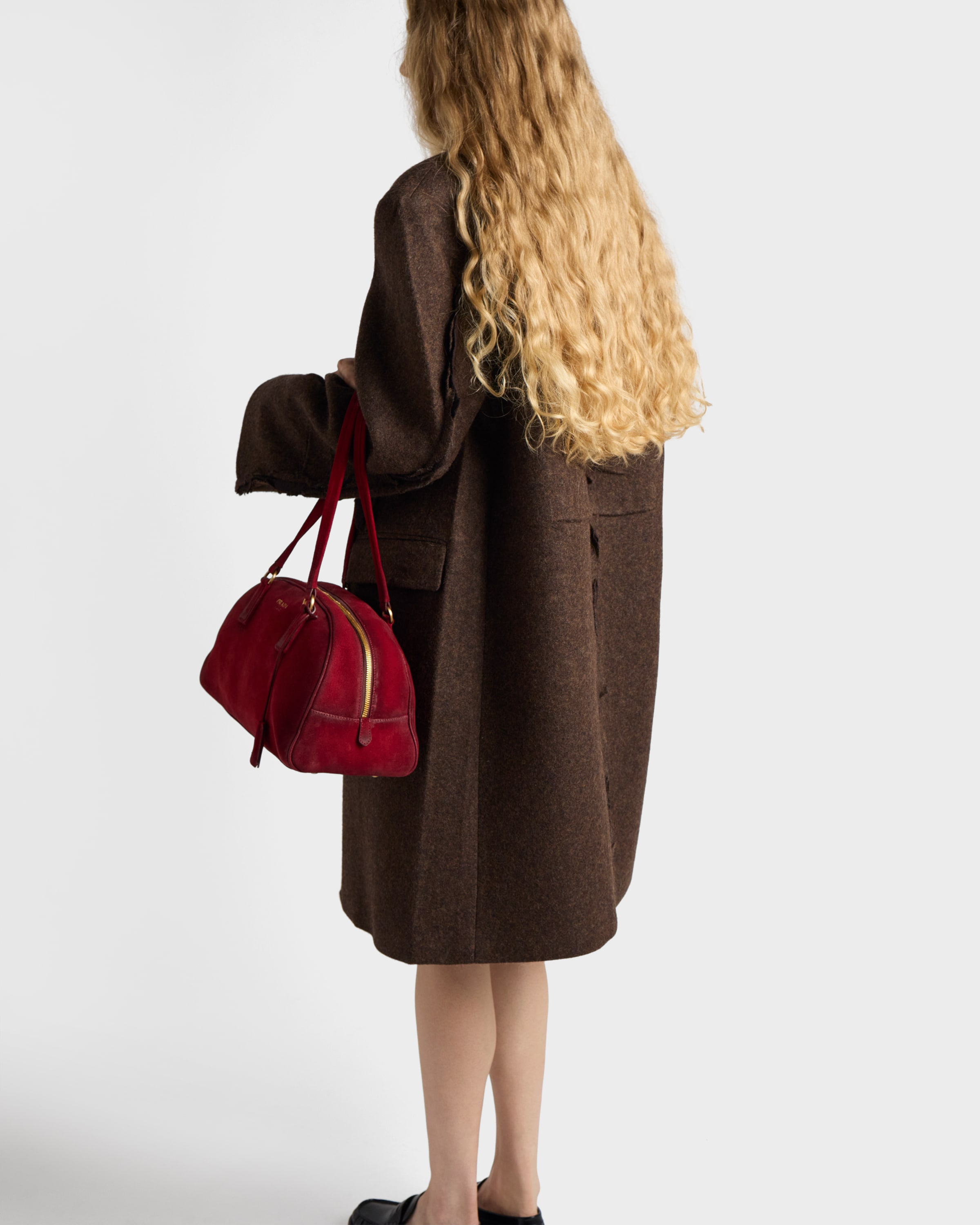 Single-breasted shetland wool coat - 6