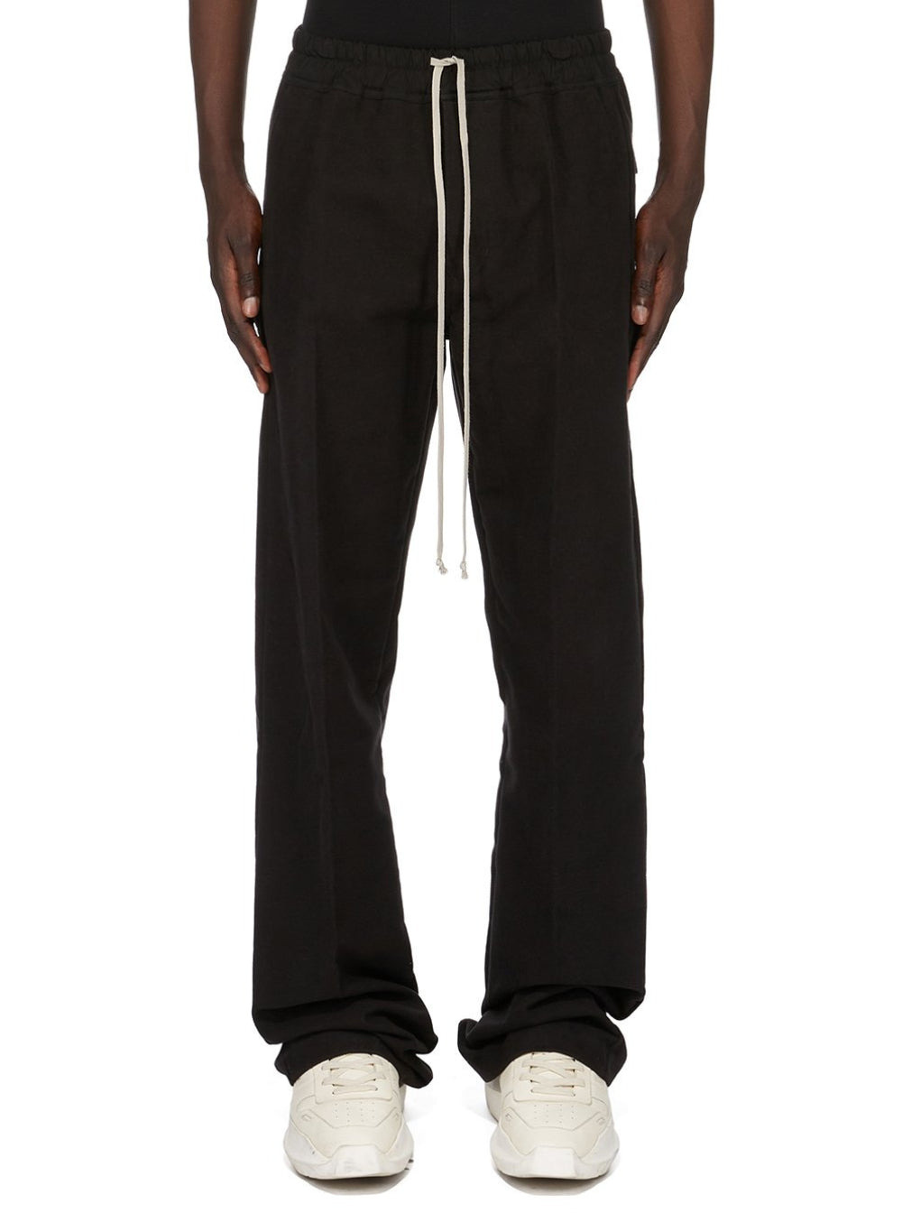 Rick Owens Men 'Dietrich' Black Pants With Elastic Waist And Wide Leg In Cotton Man - 4