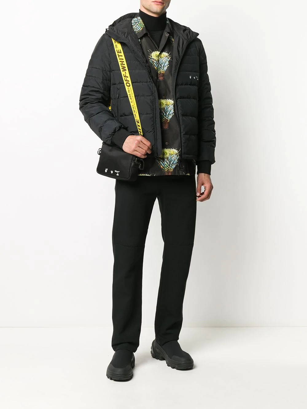 logo print zipped puffer jacket - 2