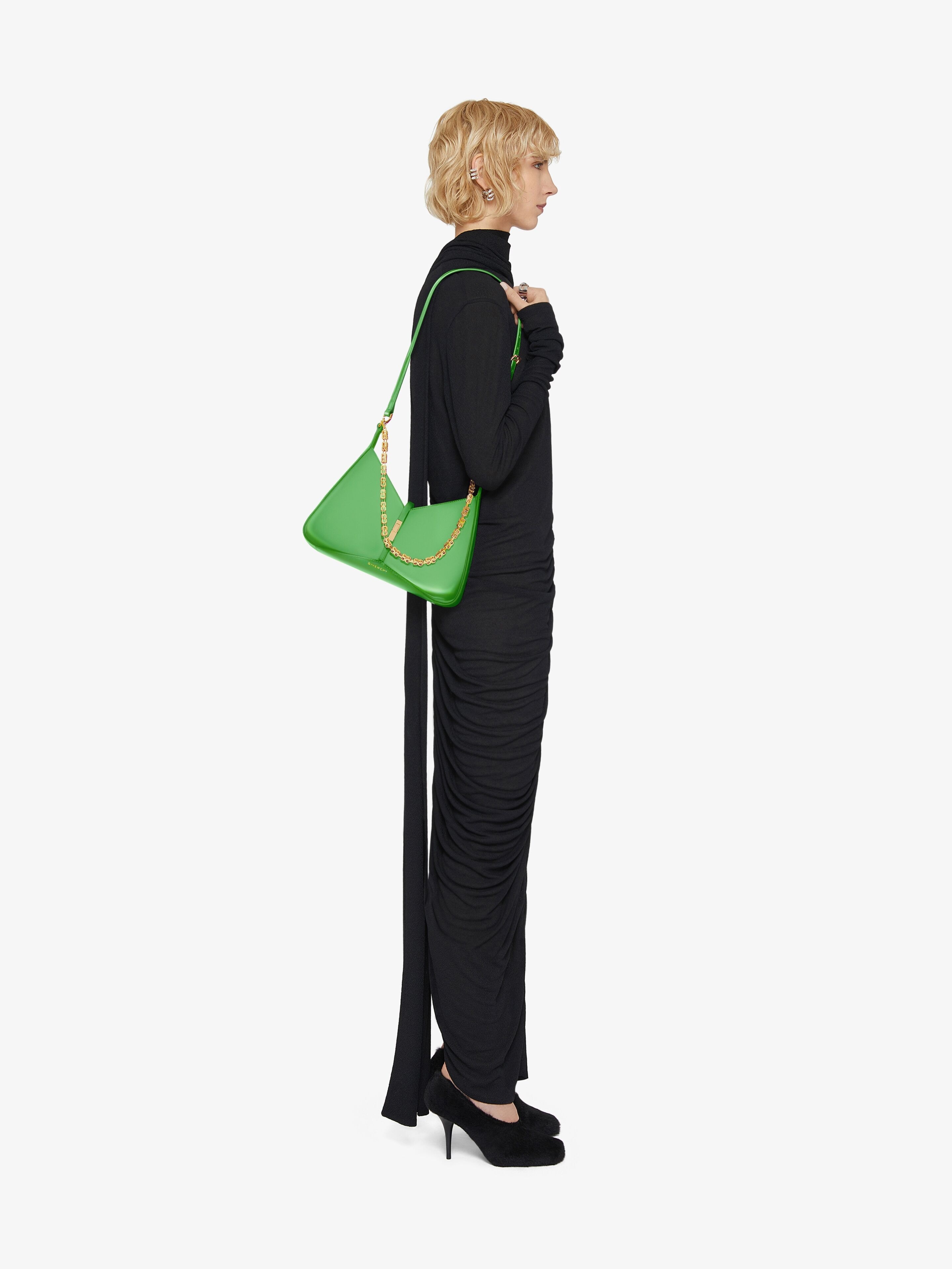 SMALL CUT OUT BAG IN SHINY LEATHER WITH CHAIN - 2