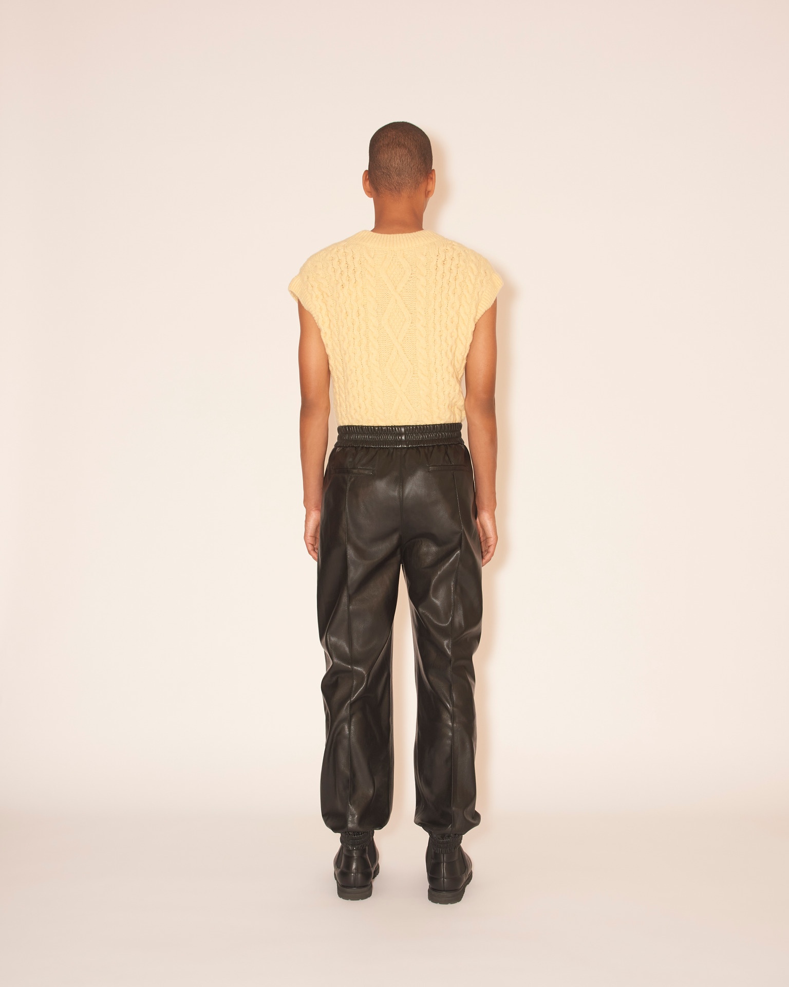 VITOR - OKOBOR™ alt-leather elasticated trousers - Black - 5