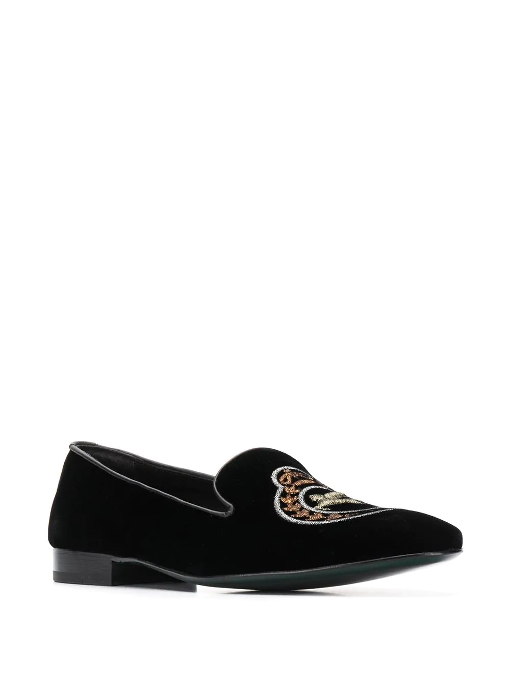 embroidered logo loafers - 2