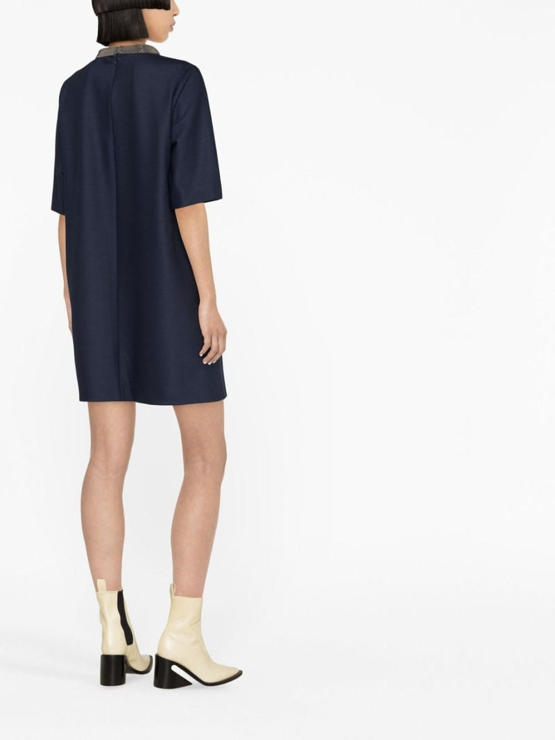 beaded round-neck minidress 4