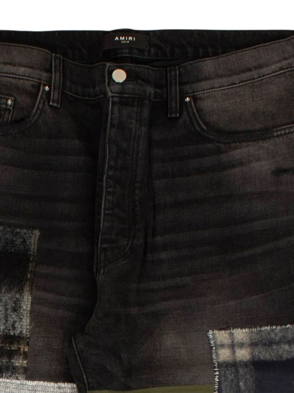 patchwork straight-leg jeans - 2
