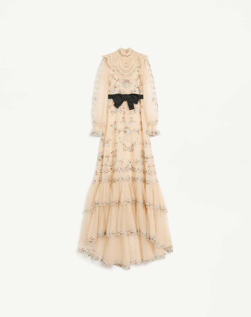 EMBROIDERED ORGANZA의 롱 드레스 - 1