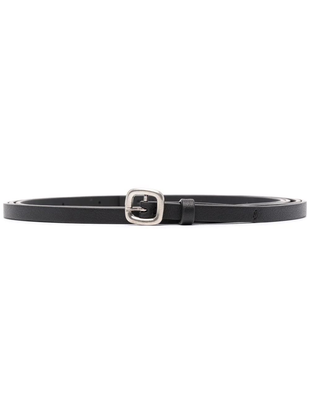 narrow buckled leather belt - 1