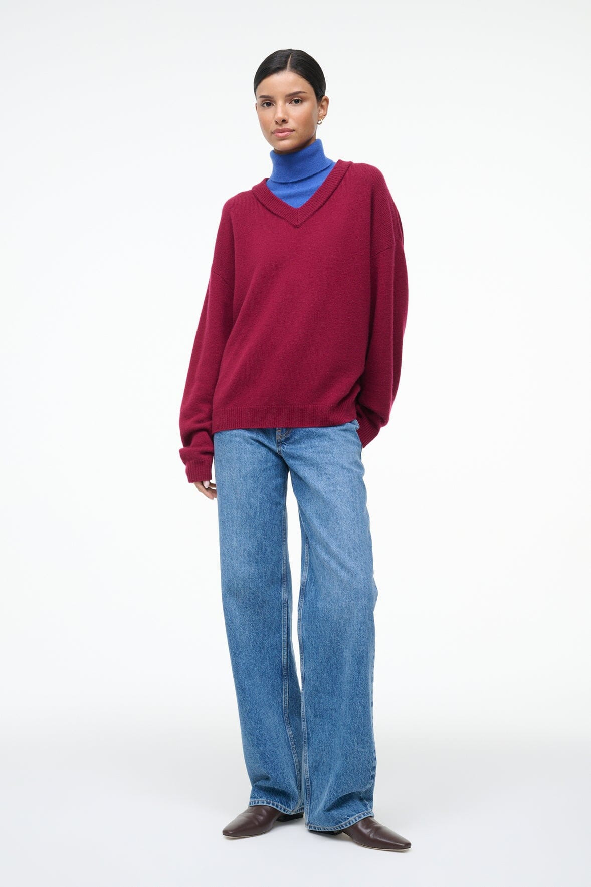 STAUD DORIS CASHMERE SWEATER CRIMSON SAPPHIRE - 2