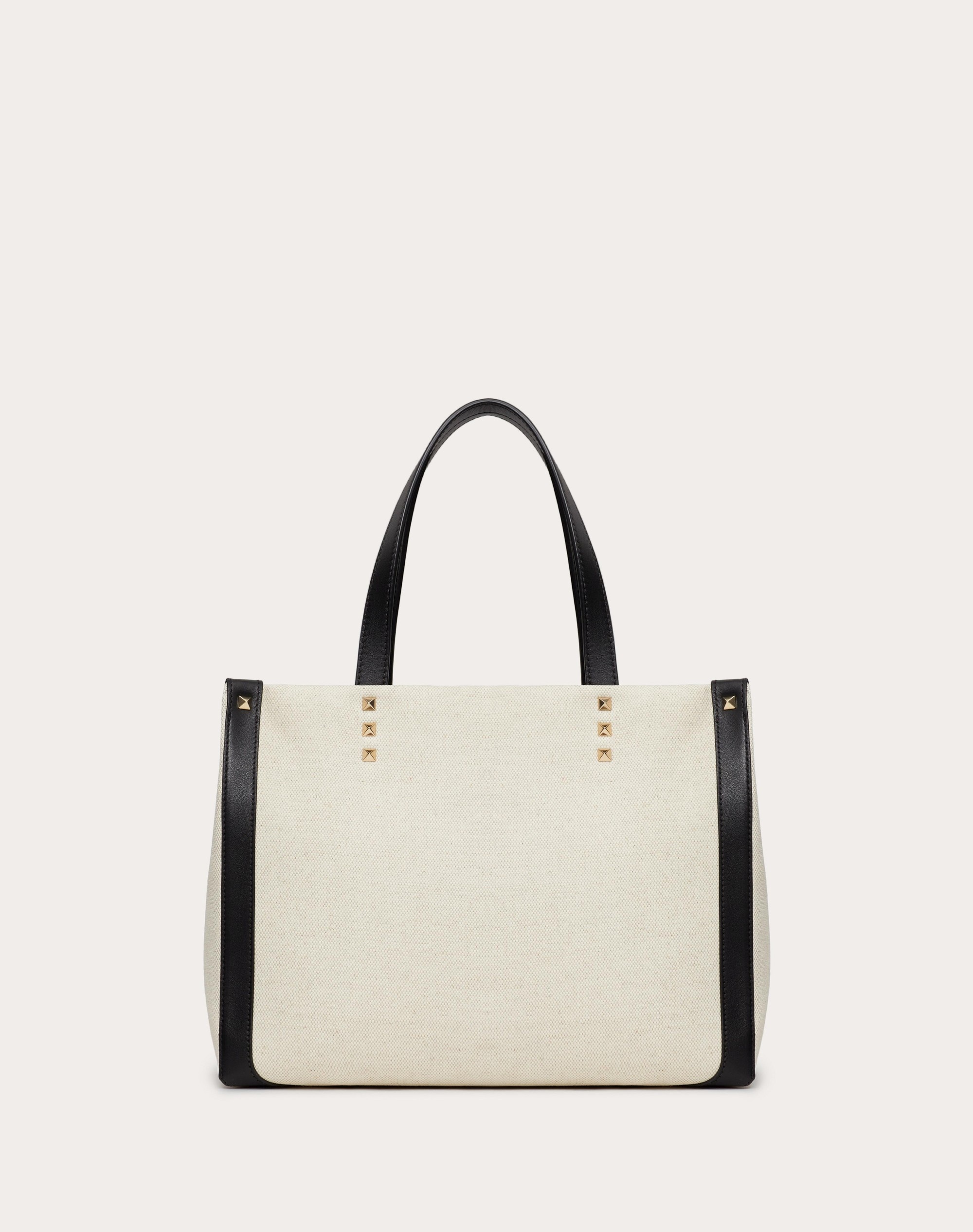 MINI CANVAS TOTE BAG WITH VLTN PRINT - 3