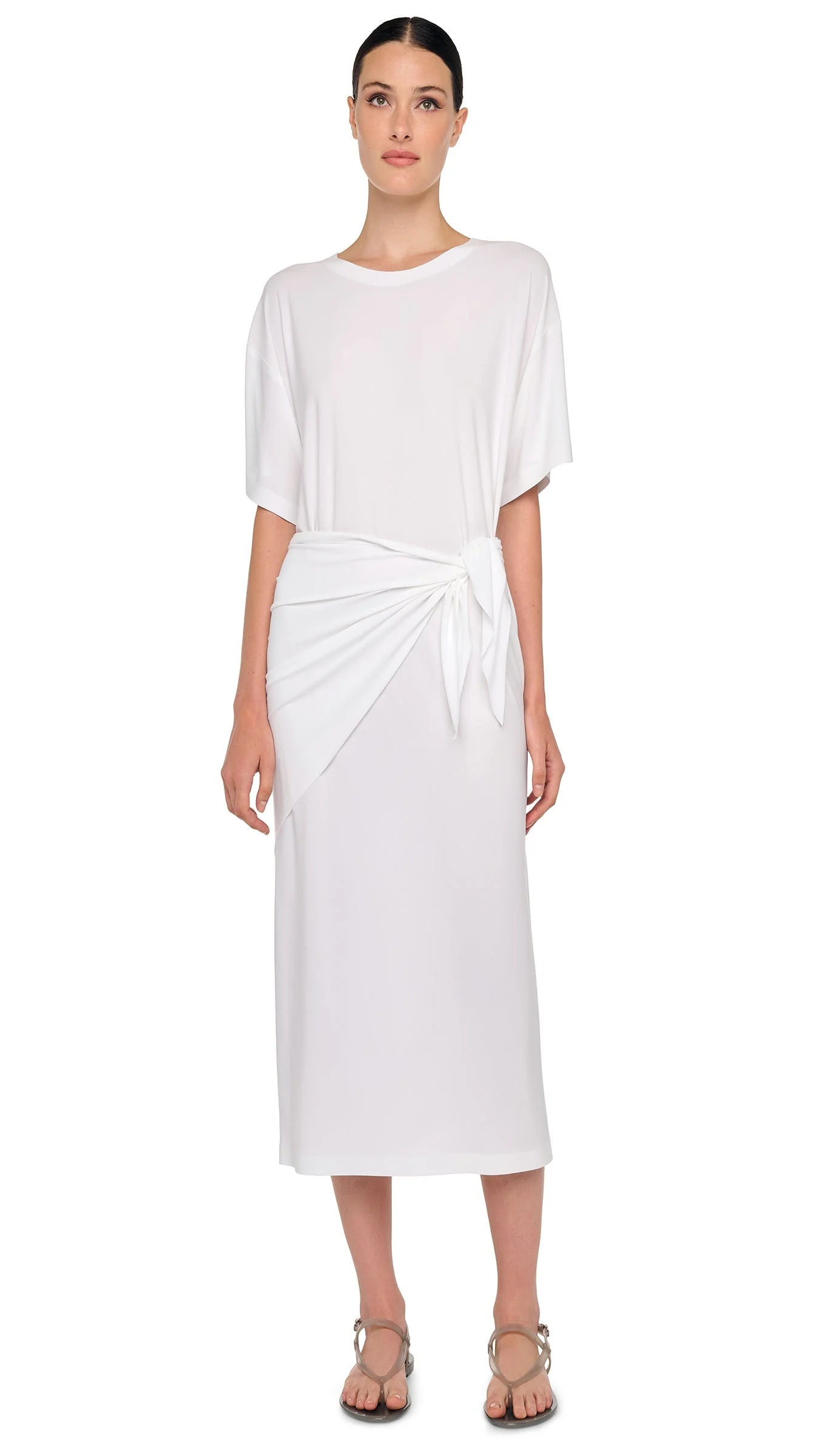 SHORT SLEEVE BOXY DRESS TO MIDCALF - 1