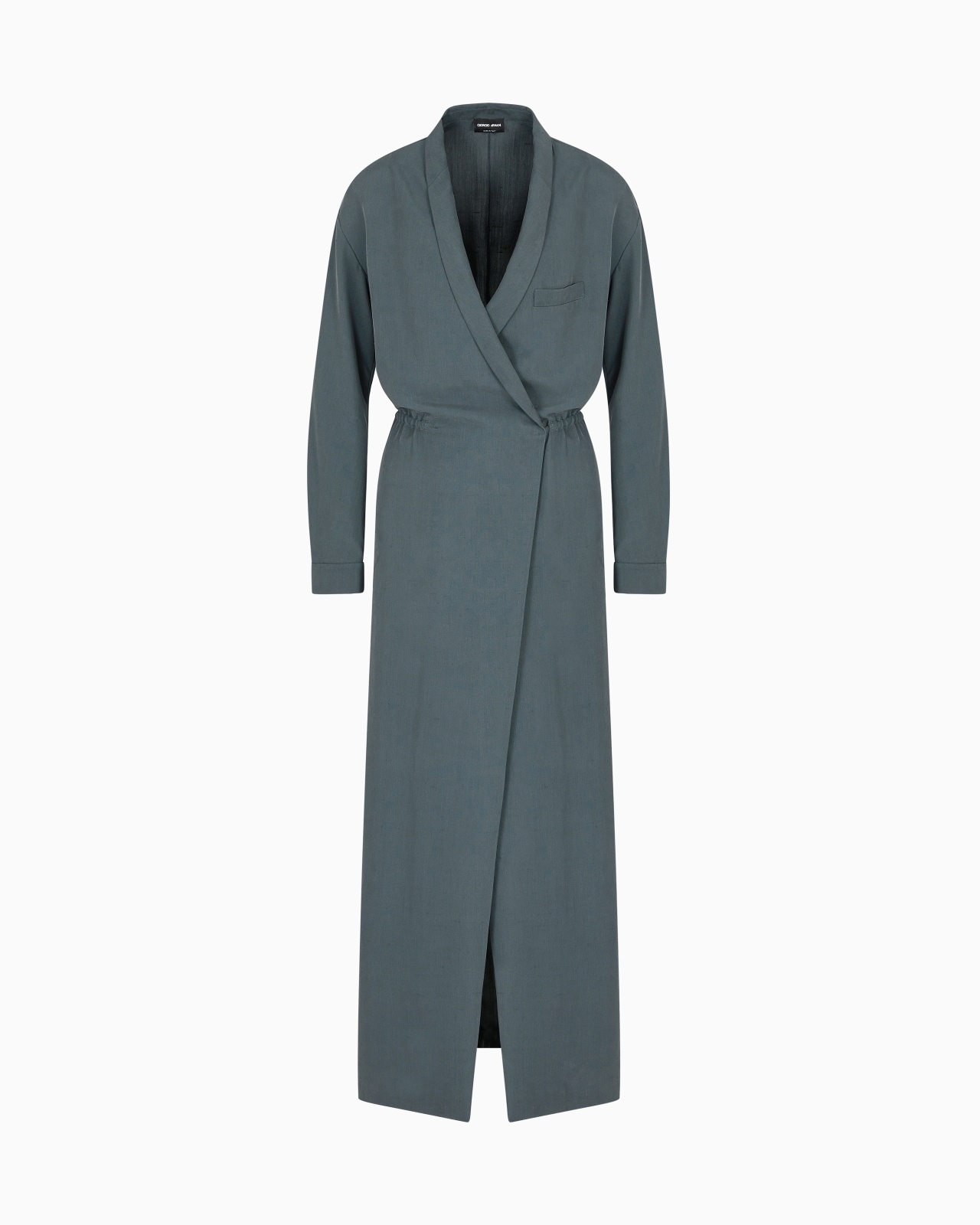 LONG DRESS IN WASHED SILK SHANTUNG - 1
