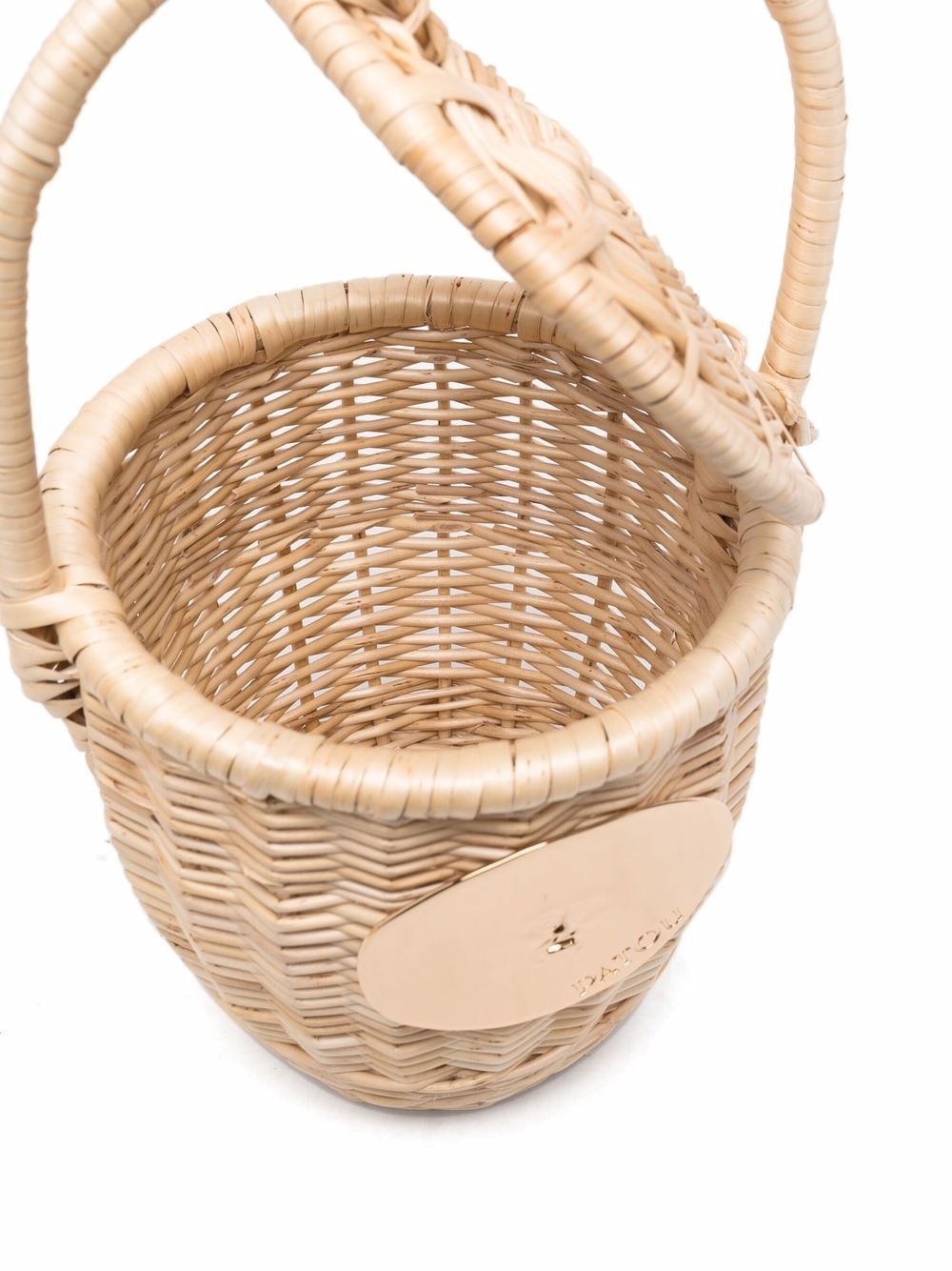 wicker-woven bucket bag - 5
