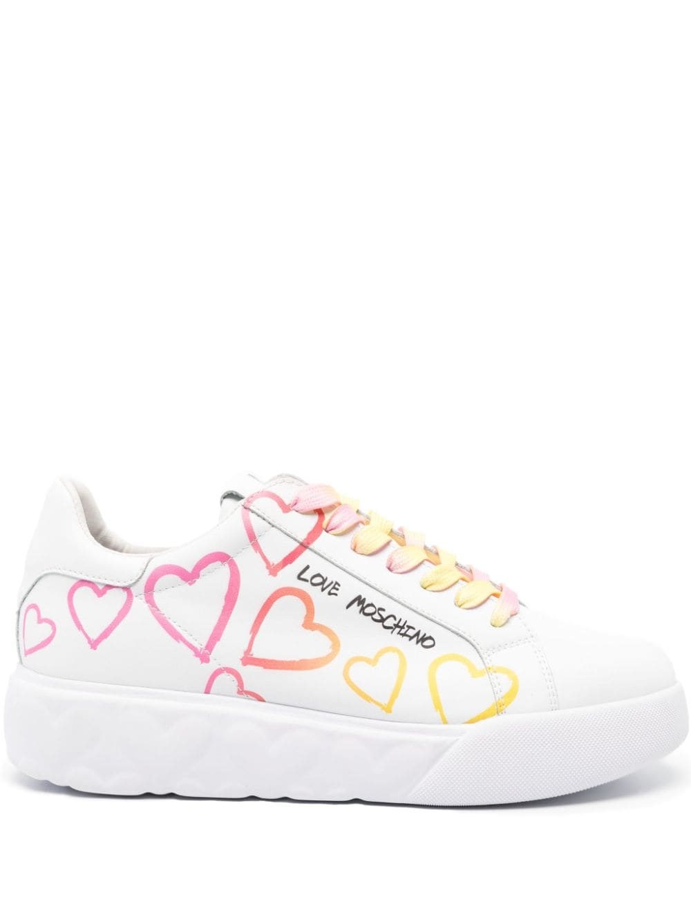 logo-print leather sneakers - 1