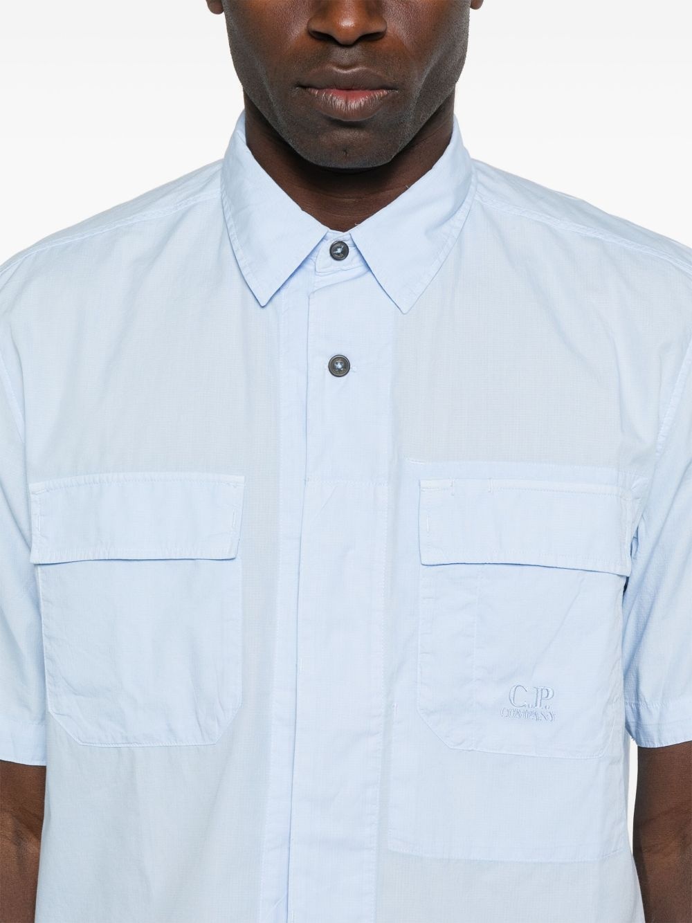 logo-embroidered shirt - 5